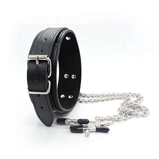 Collier BDSM avec chaines pour tétons