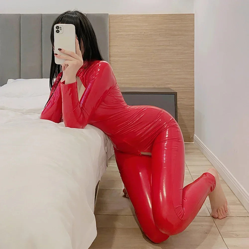 Body sexy en latex pour femme.